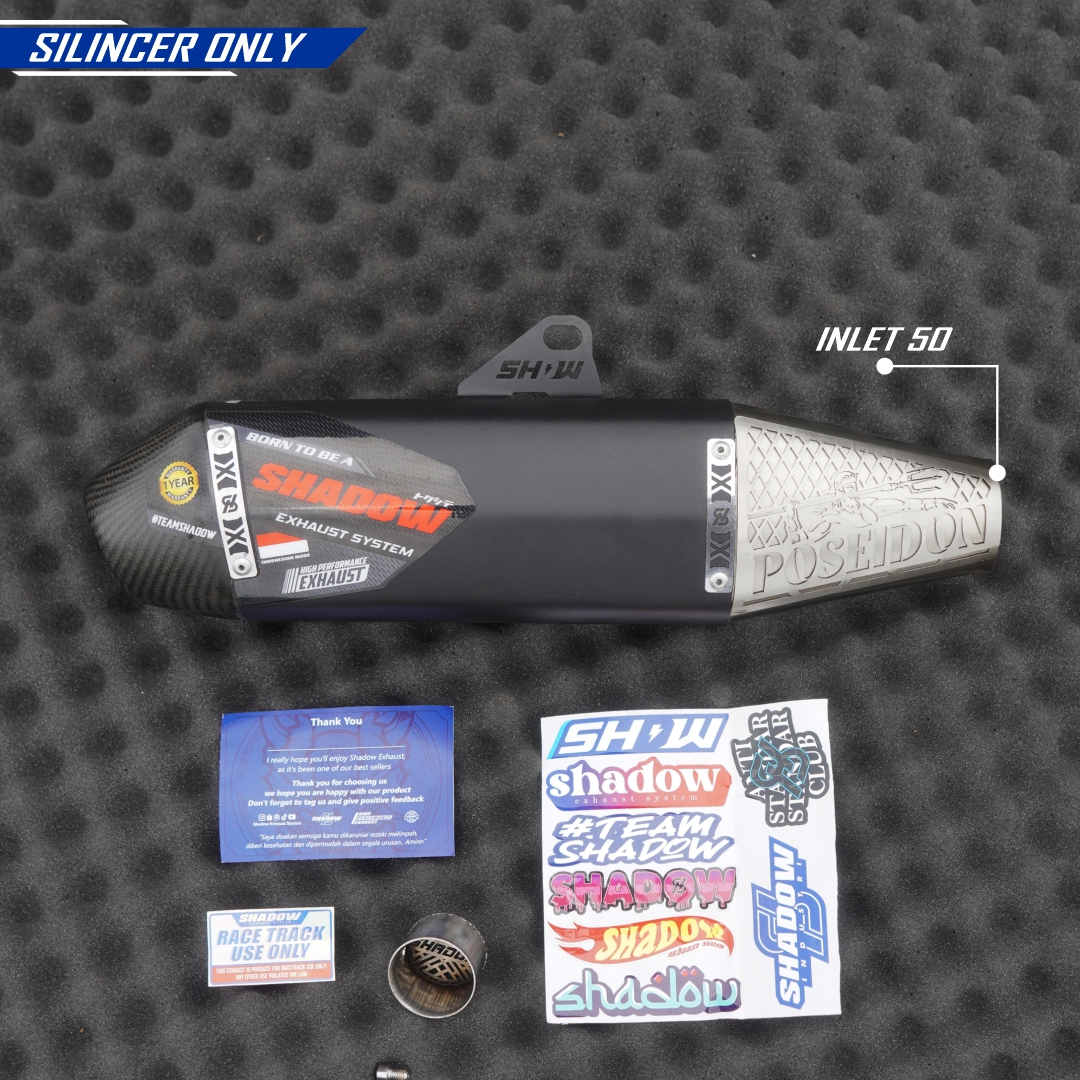 KNALPOT POSEIDON V2 ALA TITANIUM KLX150 CRF150 WR155 SHADOW EXHAUST SYSTEM