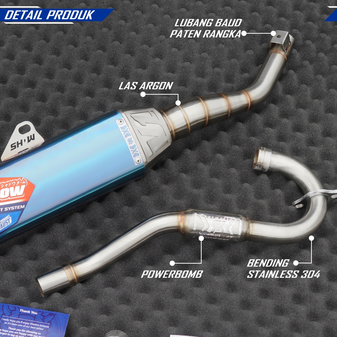KNALPOT POSEIDON BLUE KLX150 CRF150 WR155 SHADOW EXHAUST SYSTEM