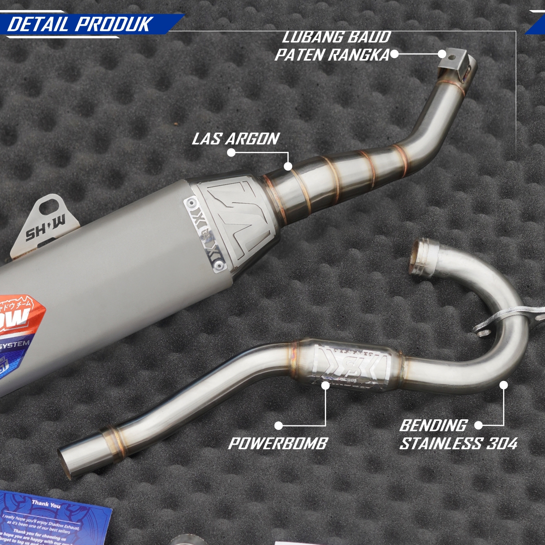 KNALPOT POSEIDON SANDBLAST KLX150 CRF150 WR155 SHADOW EXHAUST SYSTEM