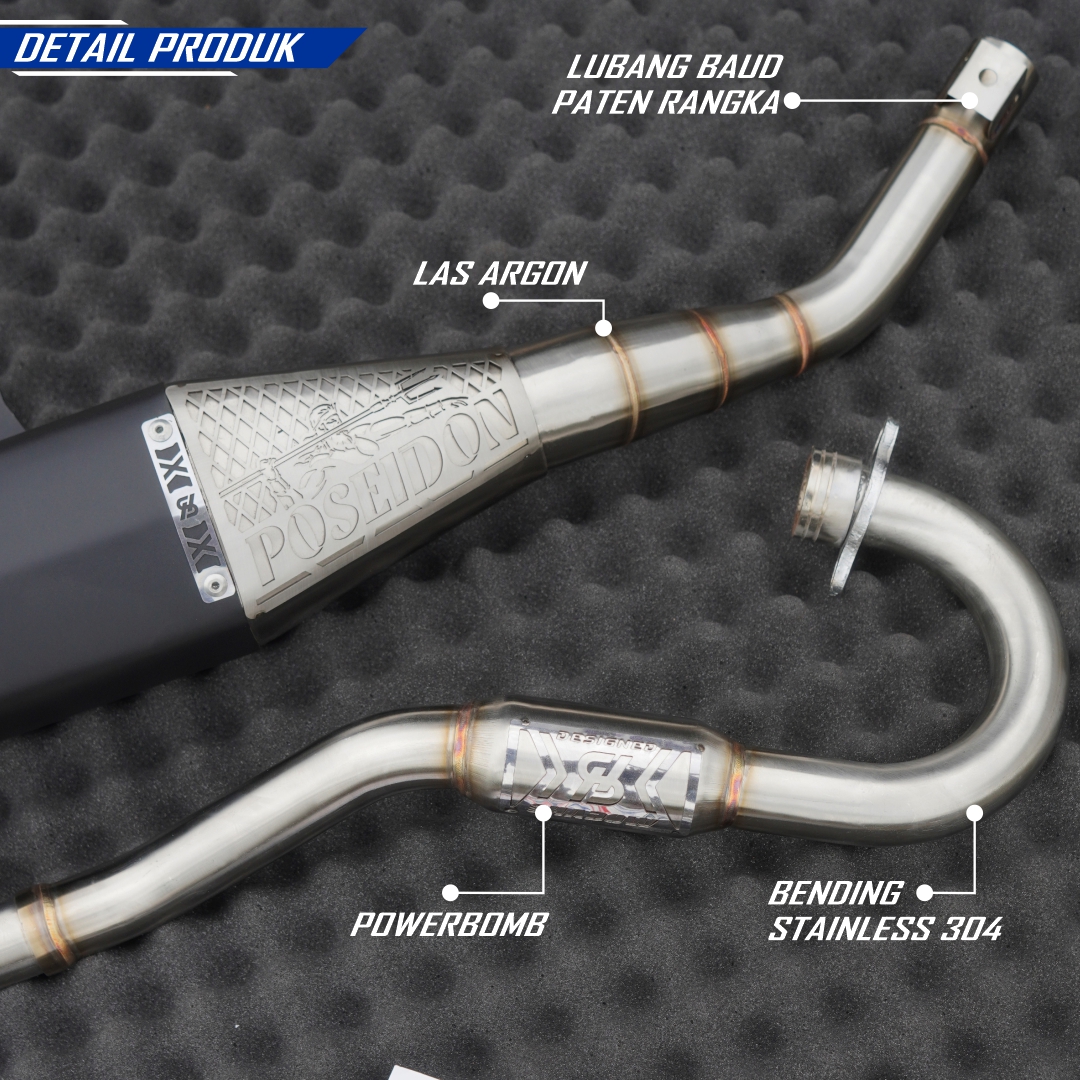 KNALPOT POSEIDON V2 KLX150 CRF150 WR155 SHADOW EXHAUST SYSTEM