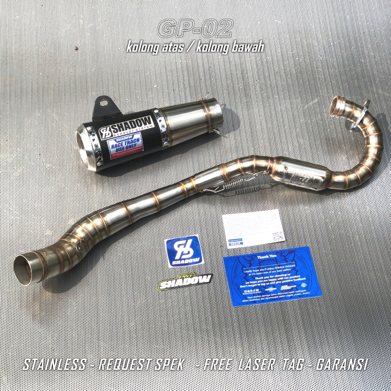 KNALPOT GP-02 KOLONG ATAS KLX150 CRF150 WR155 SHADOW EXHAUST SYSTEM
